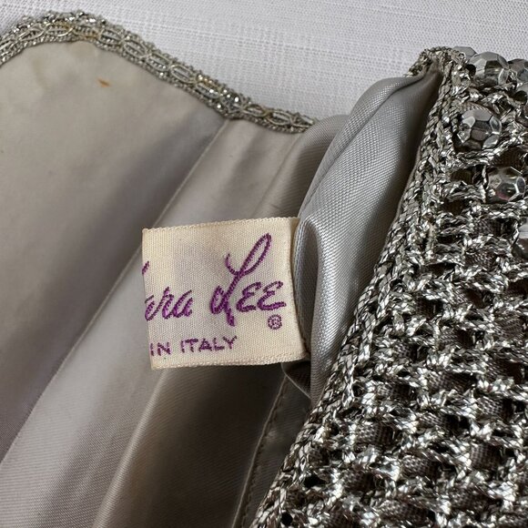 Barbara Lee Metallic Thread Beaded Purse Made in Italy - Picture 10 of 16